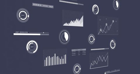 futuristic data interface with statistical graphics - Download Free Stock Images Pikwizard.com