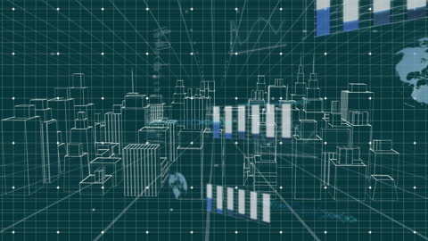 Virtual Cityscape with Data Visualization Elements