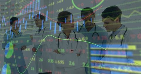 Medical Professionals Analyzing Healthcare Data with Charts