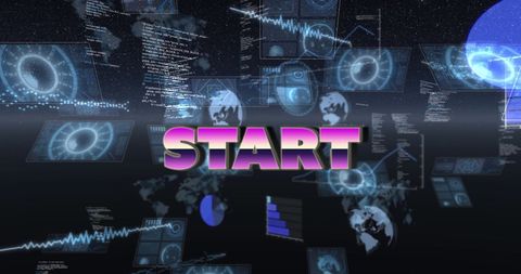 futuristic display with start button concept - Download Free Stock Images Pikwizard.com