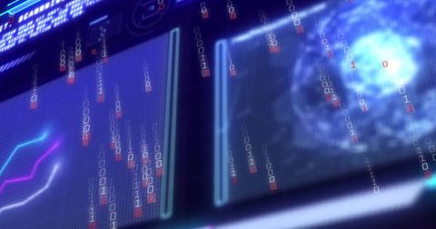 Binary data visualization on digital screen interface