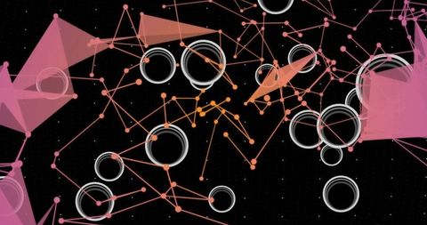 Futuristic Abstract Network with Colorful Nodes and Connections