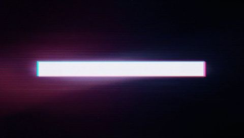 Glowing Retro Scanline Loading Bar Showing Cyan Magenta Chromatic Glitch and Neon Glow