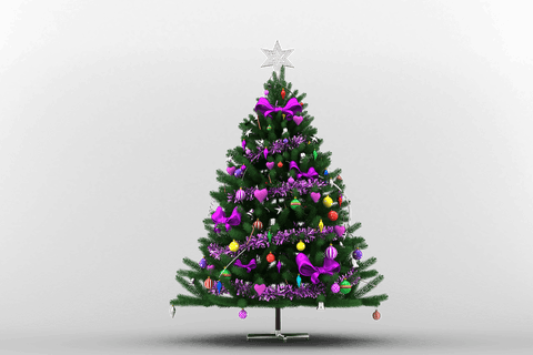 Transparent Christmas Tree with Purple Décor and Star Topper - Download Free Stock Videos Pikwizard.com