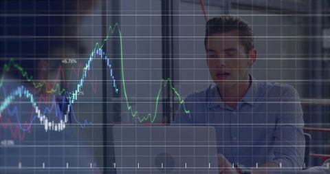 Business Professional Analyzing Complex Data Infographics