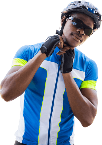 confident african american cyclist in blue gear on transparent background - Download Free Stock Videos Pikwizard.com