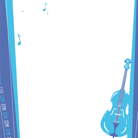 Transparent design with upright bass and musical theme for jazz lovers
