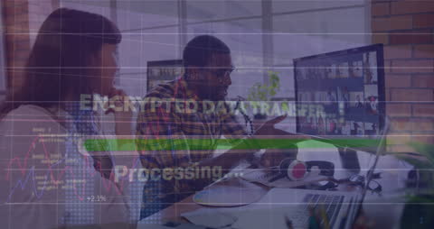 Diverse Coworkers Collaborating in High-Tech Work Environment