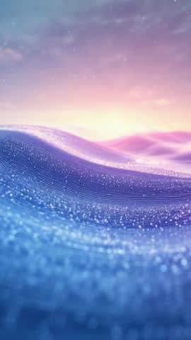 Shimmering Blue Waves Moving Right at Sunrise Vertical Looping Sparkling Seascape