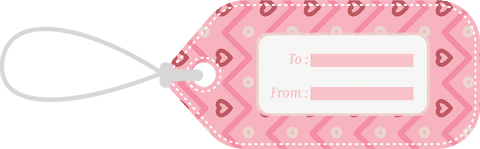 Printable Pink To From Gift Label with Hearts on Transparent Background - Download Free Stock Videos Pikwizard.com