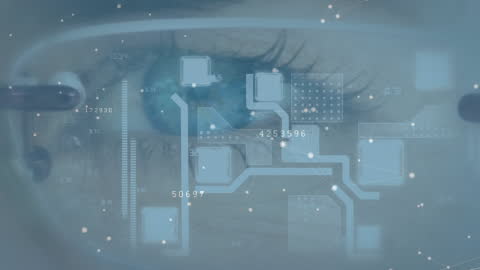 Futuristic Eye Scanning Circuit Vision Technology