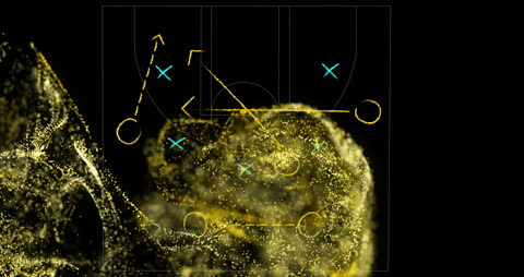 Basketball Strategy Animation with Abstract Background