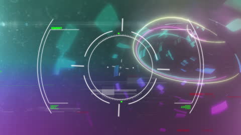 Dynamic Digital Scope Scanning Over Abstract Tech Background