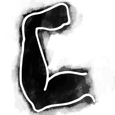 Silhouette arm gesture on transparent background