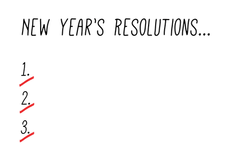 New year's resolutions text png on transparent background