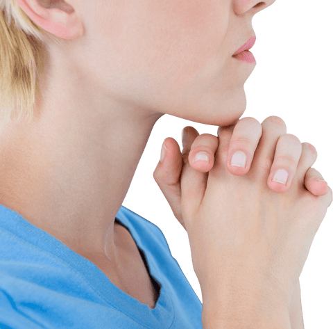 close-up transparent image of blonde woman praying - Download Free Stock Videos Pikwizard.com