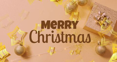 Merry Christmas Festive Decorations with Gold Accents