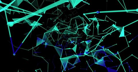 Abstract Digital Tunnel with Geometric Web on Black Background - Download Free Stock Images Pikwizard.com