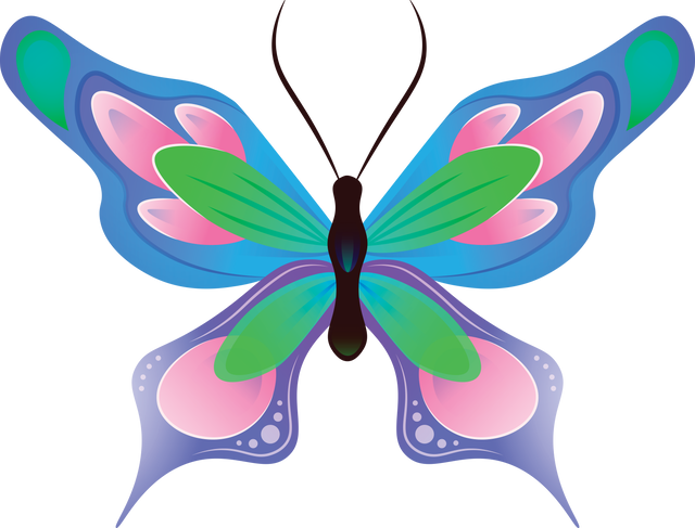 Colorful Digital Butterfly Illustration on Transparent Background - Download Free Stock Videos Pikwizard.com