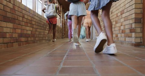 Active Group of Diverse Children Walking Indoors - Download Free Stock Images Pikwizard.com