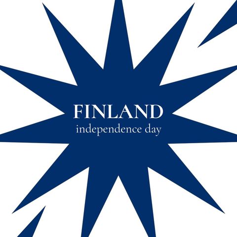 Finland Independence Day Celebration Banner with Blue Star - Download Free Stock Templates Pikwizard.com