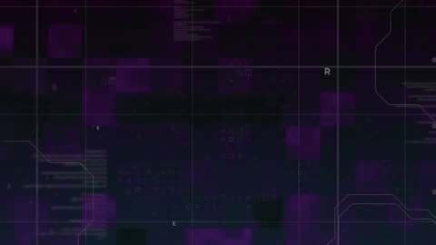 Abstract Data Grid with Purple Technology Theme
