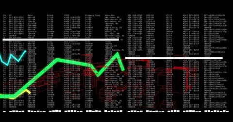 Neon analytics skyline tracking sharp market rises on futuristic data dashboard