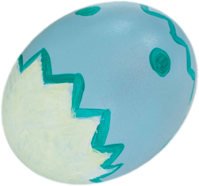 Close-up of Unique Painted Design on Blue Transparent Easter Egg - Download Free Stock Videos Pikwizard.com