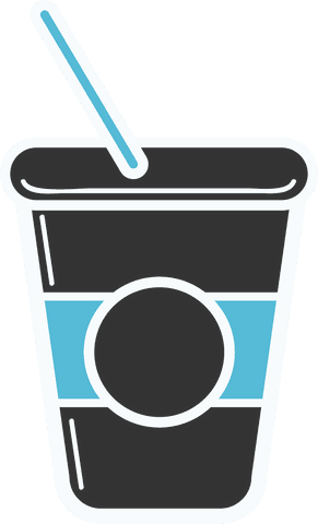 Colorful Cup with Straw Transparent Background Illustration