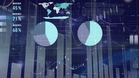 Digital Data Visualization in Futuristic Office Environment