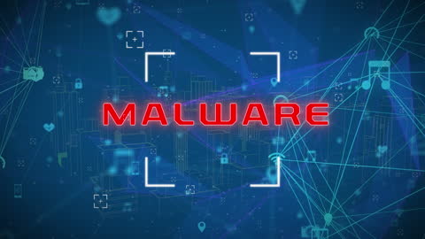 Cyber Crime Concept with Malware Warning Text