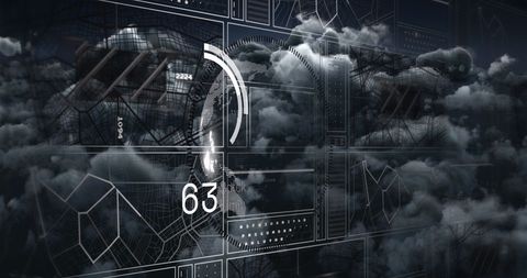 Abstract Digital Globe with Data in Cloudy Backdrop - Download Free Stock Images Pikwizard.com