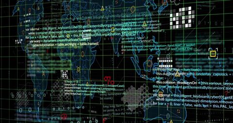 Global Data Visualization with Complex Code and Connections - Download Free Stock Images Pikwizard.com