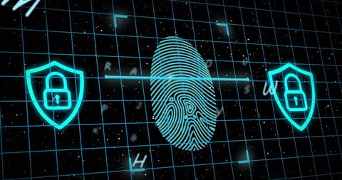 Futuristic Fingerprint Scanner Security Interface Illustration - Download Free Stock Images Pikwizard.com
