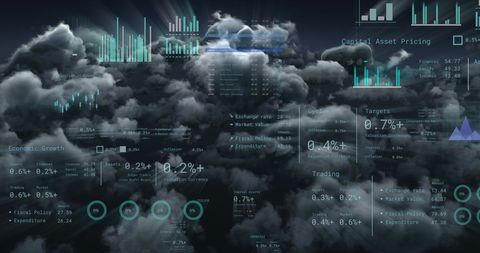 Financial Data Analytics Visualized In Cloud Networks - Download Free Stock Images Pikwizard.com