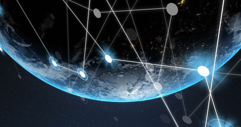 Global Network with Connected Dots on Earth - Download Free Stock Images Pikwizard.com