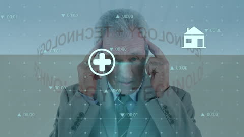 Innovative Technology and Data Processing with Businessman