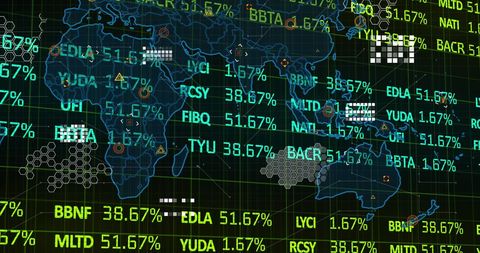 Global Financial Data Visualization with World Map - Download Free Stock Images Pikwizard.com