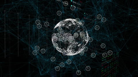 Digital Globe with Complex Global Network Connections