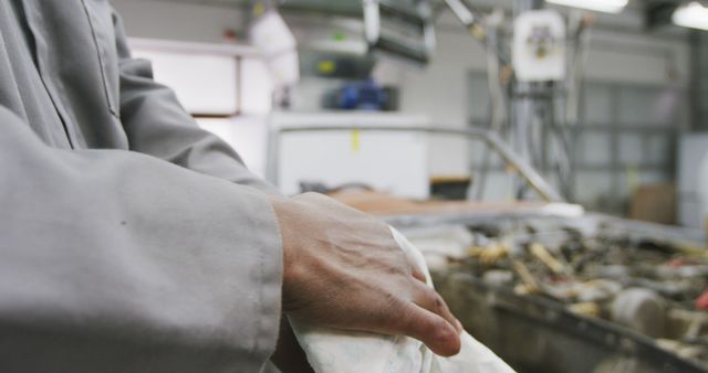 Close-up of Mechanic's Hands Wiping Cloth in Repair Shop - Download Free Stock Images Pikwizard.com