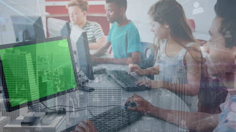 Diverse Children Engaged in Computer-Based Learning