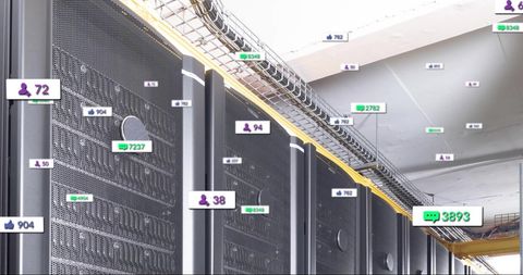 Digital Data Processing Over Computer Servers with Metrics - Download Free Stock Images Pikwizard.com