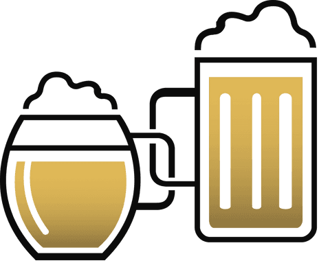 Transparent Vector Illustration of Two Beer Glasses Celebration