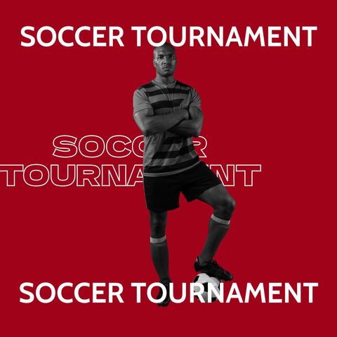 Confident Football Player Display with Tournament Text - Download Free Stock Templates Pikwizard.com
