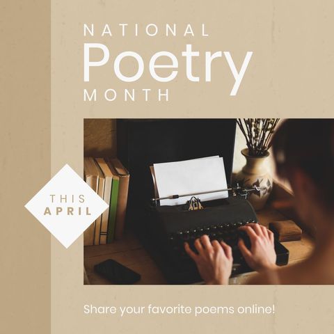 celebrating national poetry month with vintage typewriter - Download Free Stock Templates Pikwizard.com