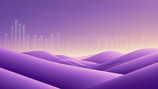 Vibrant Digital Dunes with Transparent Bar Chart Elements