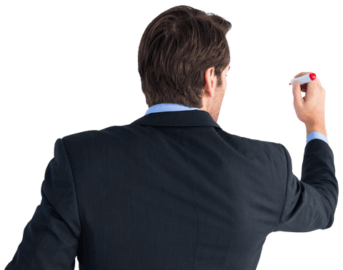 transparent businessman writing on glass in formal attire - Download Free Stock Videos Pikwizard.com