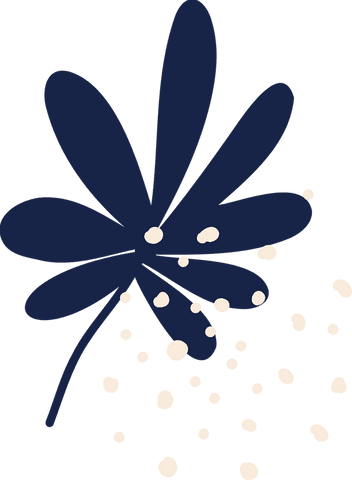 Modern minimalist floral shape on transparent background