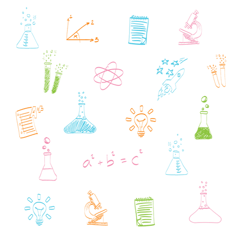 Colorful Science Symbols on Transparent Background Vector Illustration - Download Free Stock Videos Pikwizard.com