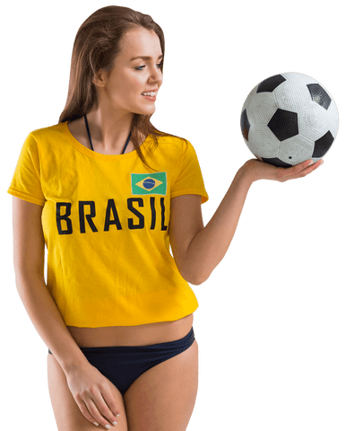 transparent woman holding soccer ball in brazil t-shirt - Download Free Stock Videos Pikwizard.com